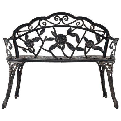 vidaXL Bistro Bench 100cm Bronze Cast Aluminium - Brown