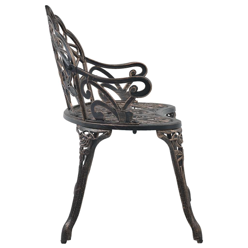 vidaXL Bistro Bench 100cm Bronze Cast Aluminium - Brown