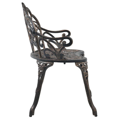 vidaXL Bistro Bench 100cm Bronze Cast Aluminium - Brown
