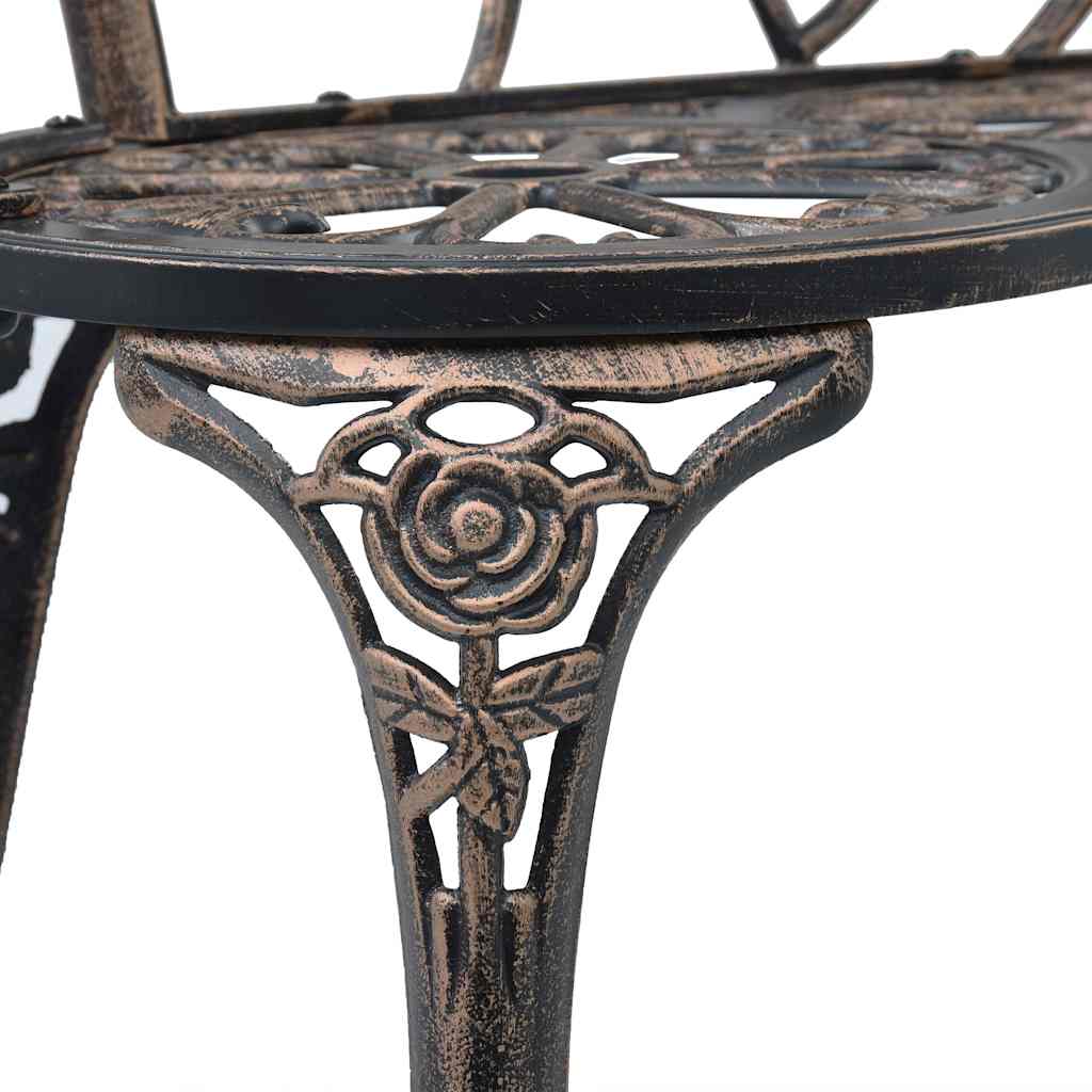 vidaXL Bistro Bench 100cm Bronze Cast Aluminium - Brown