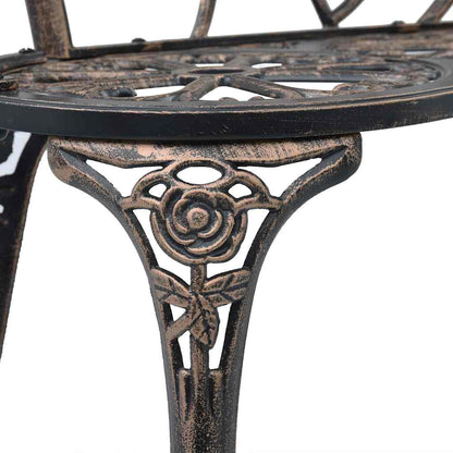 vidaXL Bistro Bench 100cm Bronze Cast Aluminium - Brown