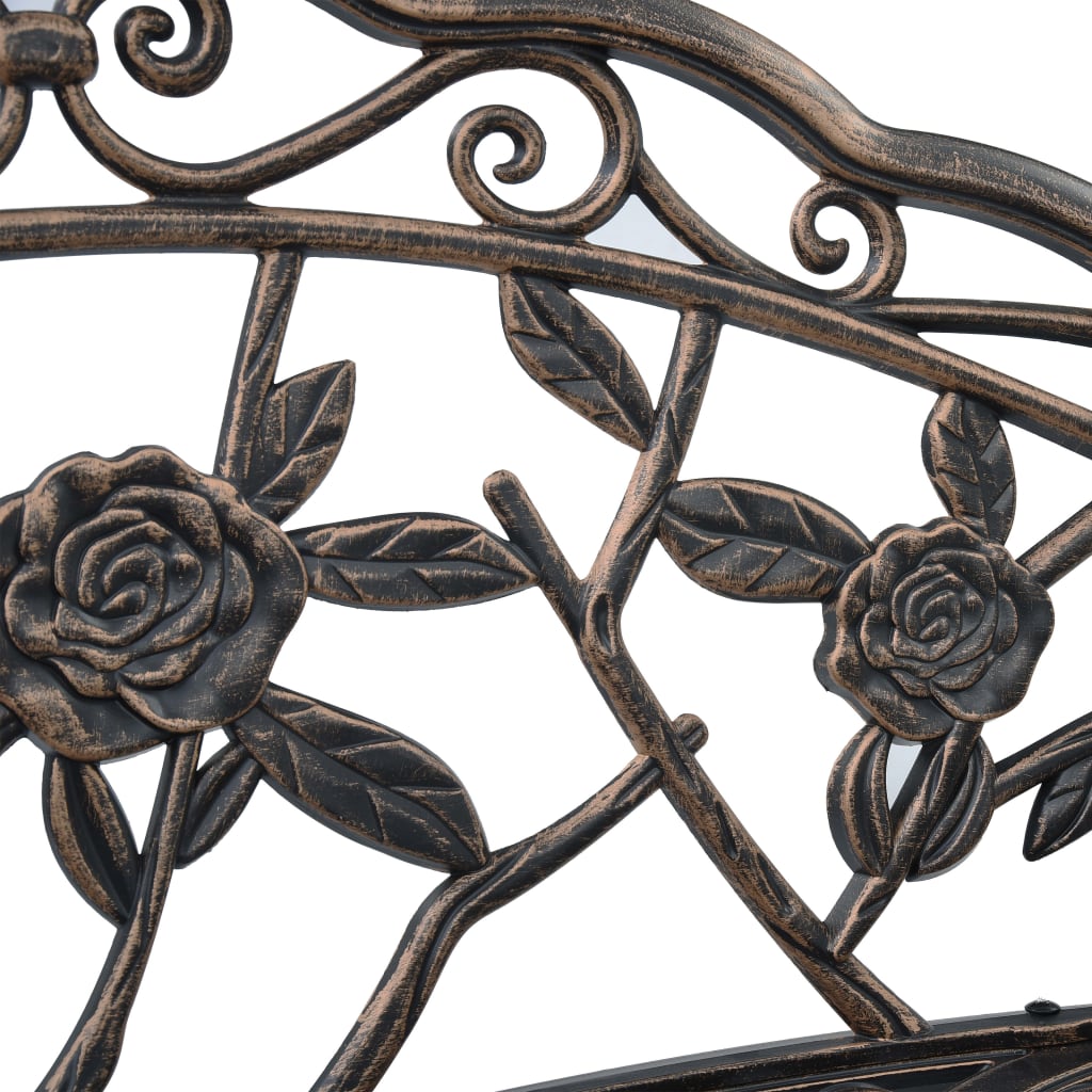 vidaXL Bistro Bench 100cm Bronze Cast Aluminium - Brown