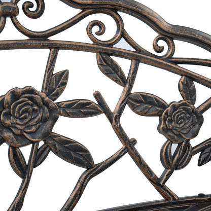 vidaXL Bistro Bench 100cm Bronze Cast Aluminium - Brown