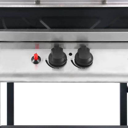 vidaXL Gas BBQ Grill with 3-layer Side Table Black and Silver