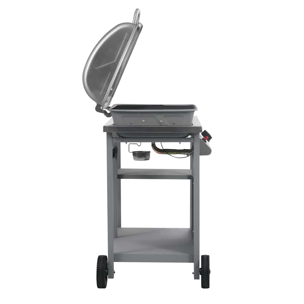vidaXL Gas BBQ Grill with 3-layer Side Table Black and Silver - 12287