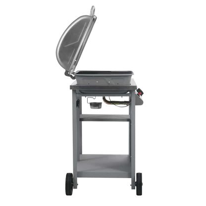 vidaXL Gas BBQ Grill with 3-layer Side Table Black and Silver - 12287