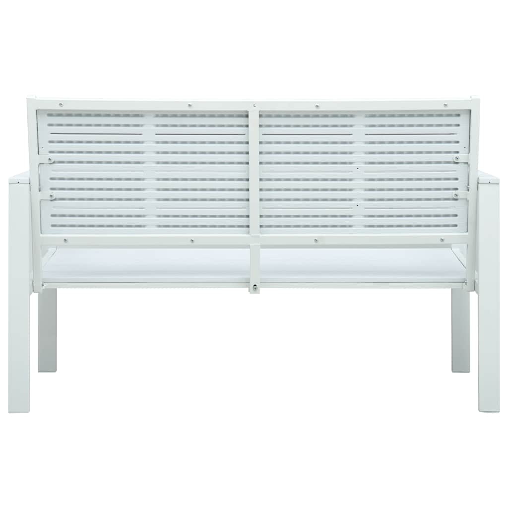 vidaXL Garden Bench 120 cm HDPE White Wood Look