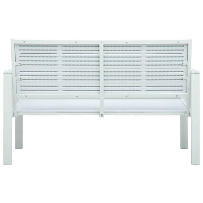 vidaXL Garden Bench 120 cm HDPE White Wood Look