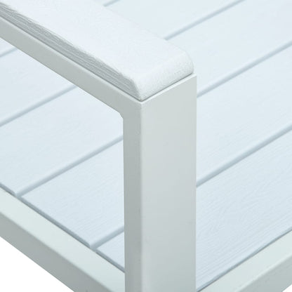 vidaXL Garden Bench 120 cm HDPE White Wood Look