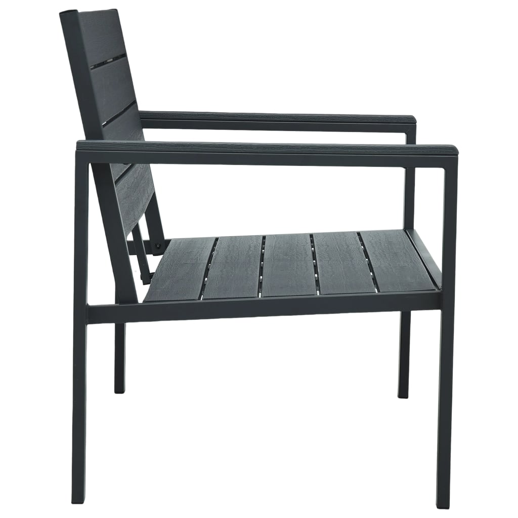 vidaXL Garden Bench 120 cm HDPE Grey Wood Look