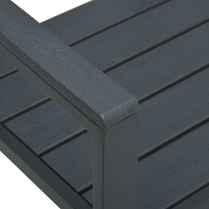 vidaXL Garden Bench 120 cm HDPE Grey Wood Look