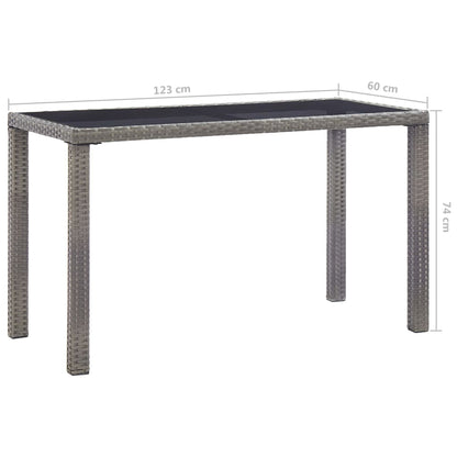 vidaXL Garden Table Anthracite 123x60x74 cm Poly Rattan