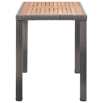 vidaXL Garden Table Anthracite and Brown 123x60x74 cm Solid Acacia Wood