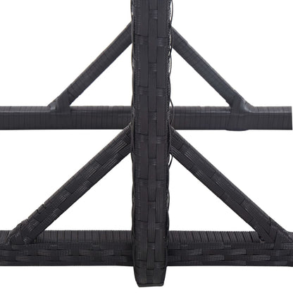 vidaXL Garden Table Black 110x53x72 cm Glass and Poly Rattan