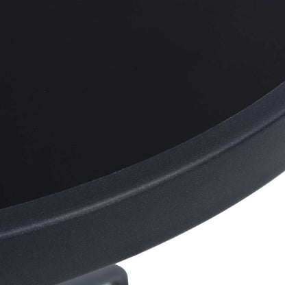 vidaXL Garden Table Black 80 cm Steel and Glass - 80 x 72 cm