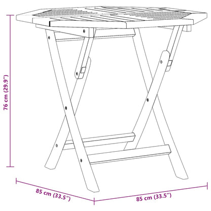 vidaXL Folding Garden Table 85x85x76 cm Solid Teak Wood - Brown