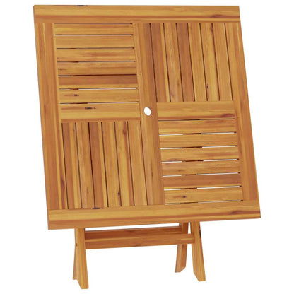 vidaXL Folding Garden Table 85x85x76 cm Solid Teak Wood - Brown - 27644
