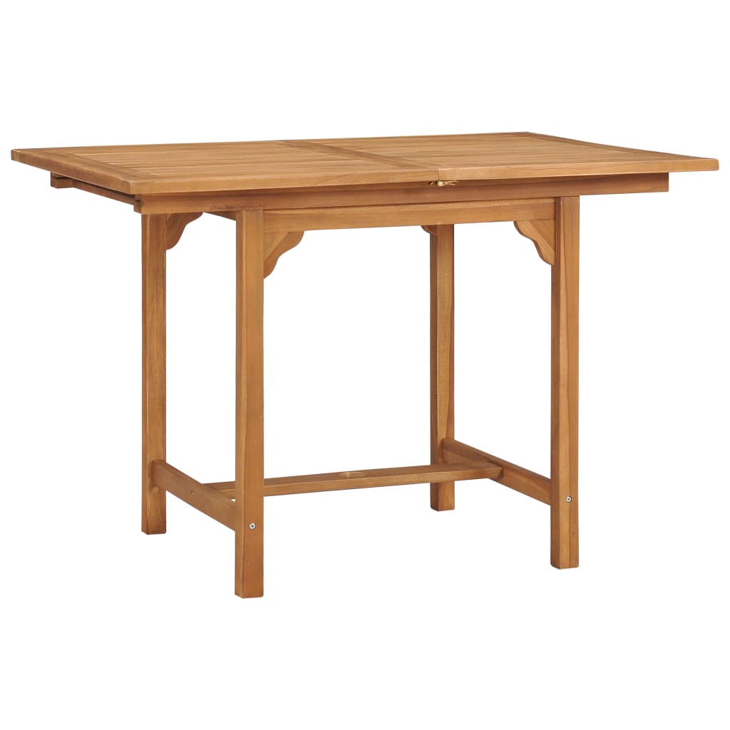 vidaXL Extending Garden Table (110-160)x80x75cm Solid Teak Wood - Brown