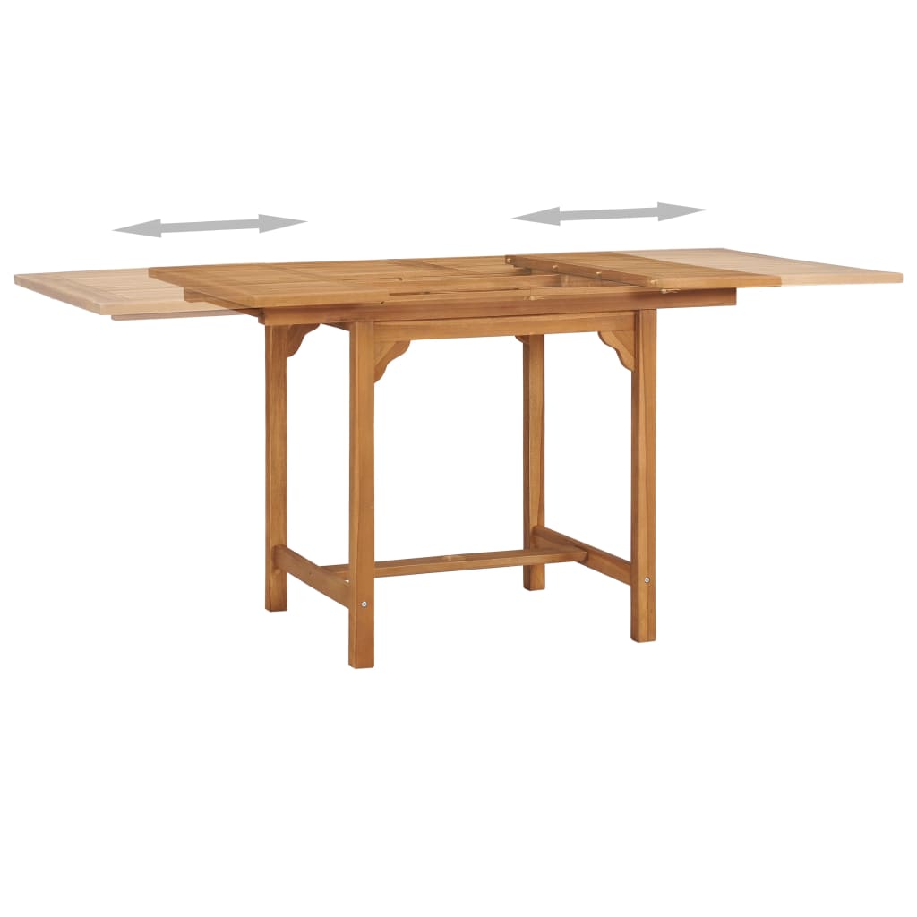 vidaXL Extending Garden Table (110-160)x80x75cm Solid Teak Wood - Brown