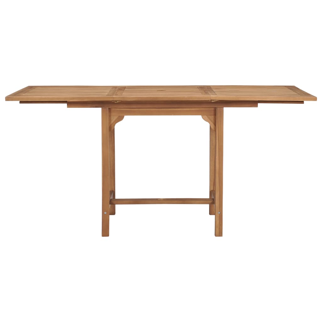vidaXL Extending Garden Table (110-160)x80x75cm Solid Teak Wood - Brown