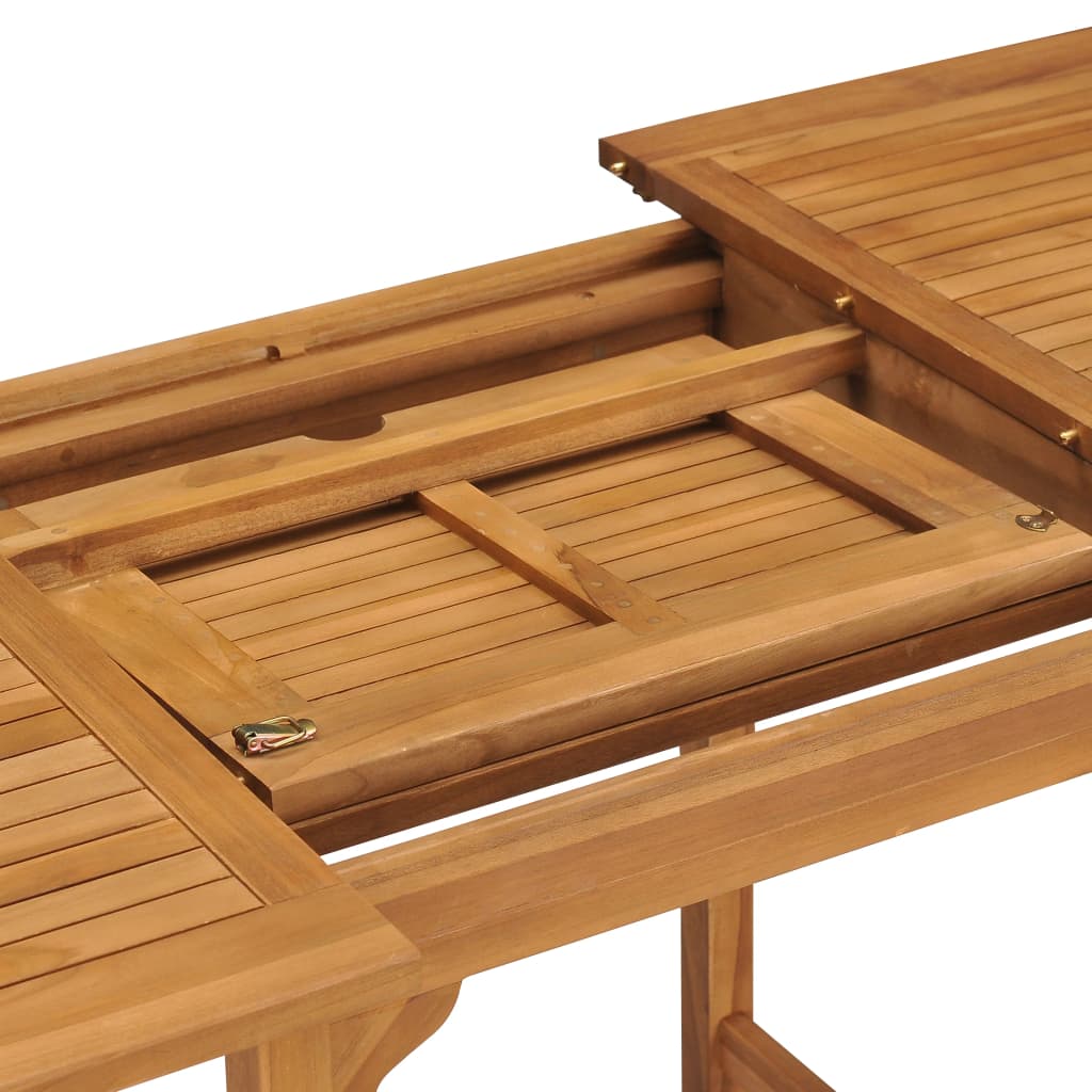 vidaXL Extending Garden Table (110-160)x80x75cm Solid Teak Wood - Brown