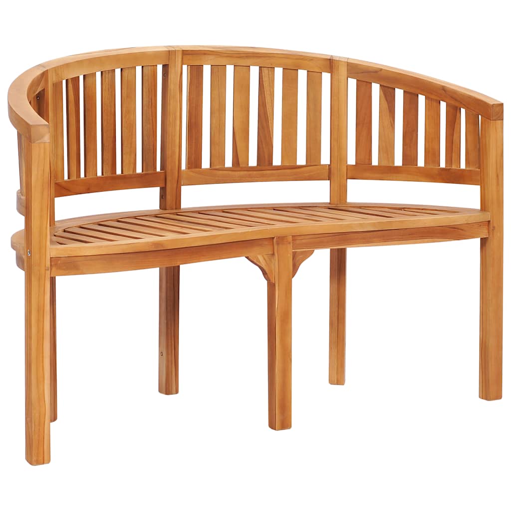 vidaXL Banana Bench 120 cm Solid Teak Wood - Brown