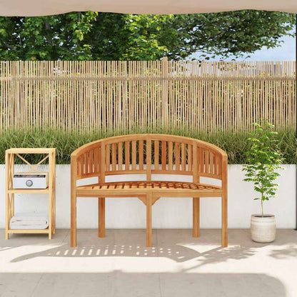 vidaXL Banana Bench 120 cm Solid Teak Wood - Brown