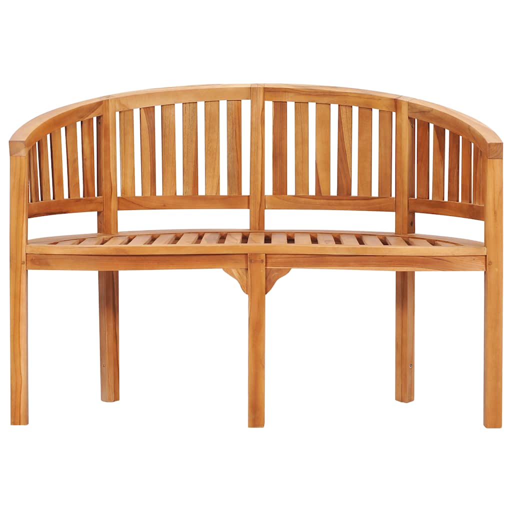 vidaXL Banana Bench 120 cm Solid Teak Wood - Brown