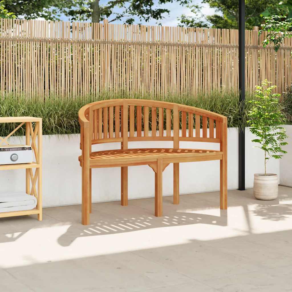 vidaXL Banana Bench 120 cm Solid Teak Wood - Brown