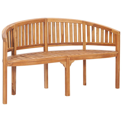 vidaXL Banana Bench 151 cm Solid Teak Wood - Brown