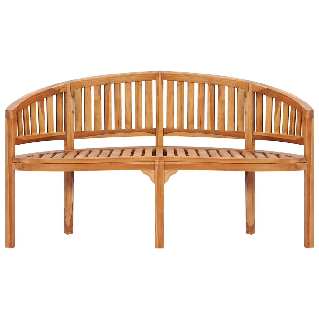 vidaXL Banana Bench 151 cm Solid Teak Wood - Brown