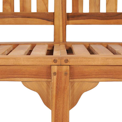vidaXL Banana Bench 151 cm Solid Teak Wood - Brown