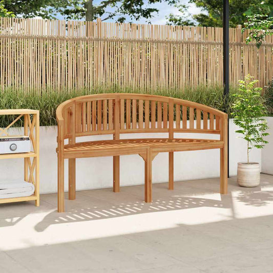 vidaXL Banana Bench 151 cm Solid Teak Wood - Brown