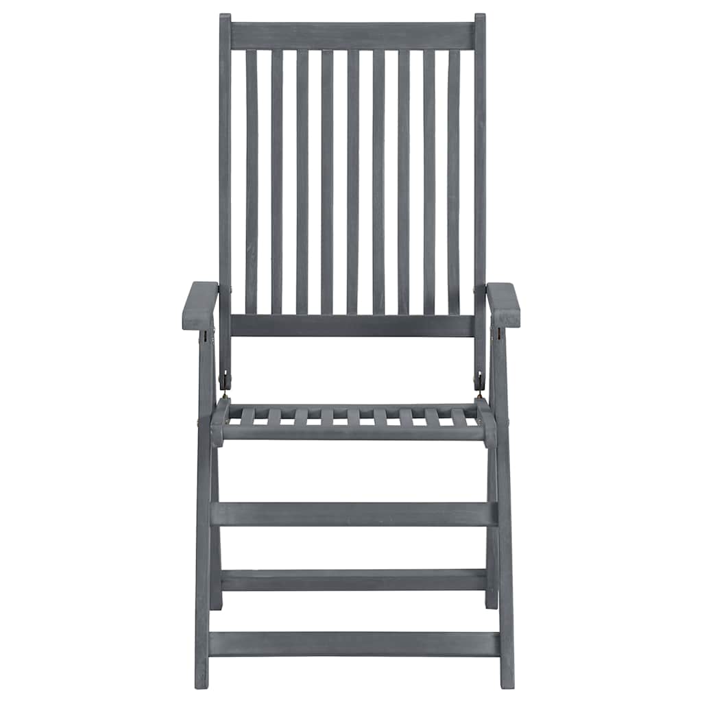 vidaXL 7 Piece Outdoor Dining Set Solid Acacia Wood Grey
