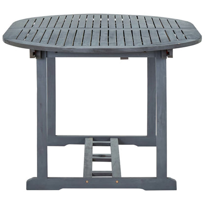 vidaXL 7 Piece Outdoor Dining Set Solid Acacia Wood Grey
