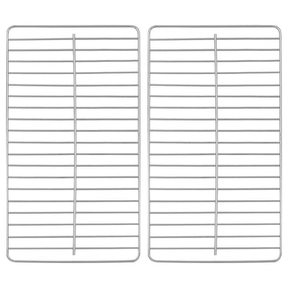 vidaXL Portable Tabletop Charcoal BBQ Grill Stainless Steel Double Grids - Silver