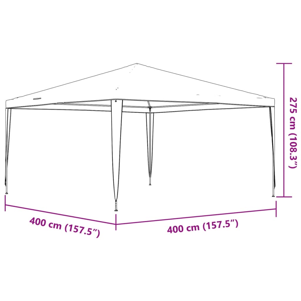 vidaXL Professional Party Tent 4x4 m Green 90 g/m²