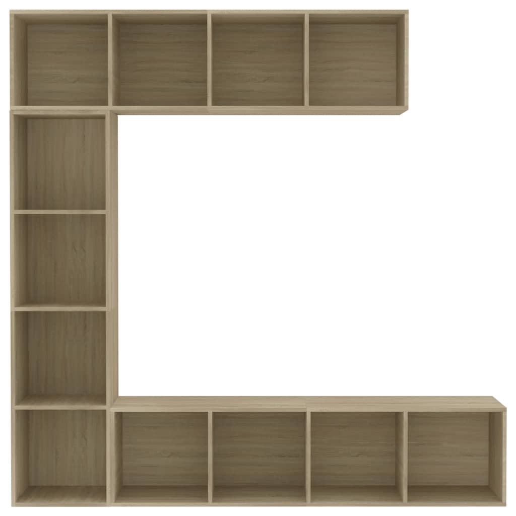 vidaXL 3 Piece Book/TV Cabinet Set Sonoma Oak 180x30x180 cm - Brown