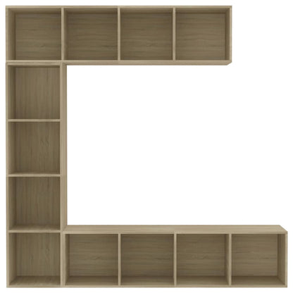 vidaXL 3 Piece Book/TV Cabinet Set Sonoma Oak 180x30x180 cm - Brown