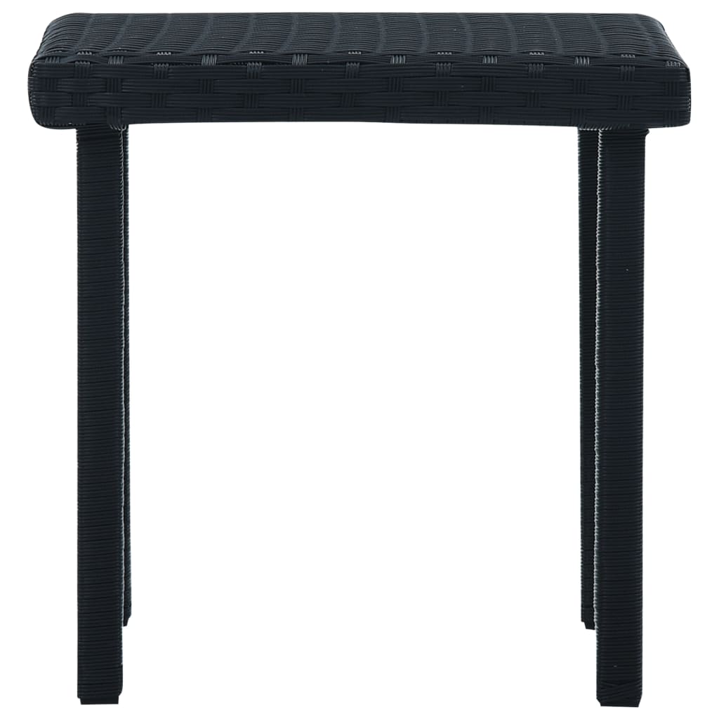 vidaXL Garden Tea Table Black 40x40x40 cm Poly Rattan