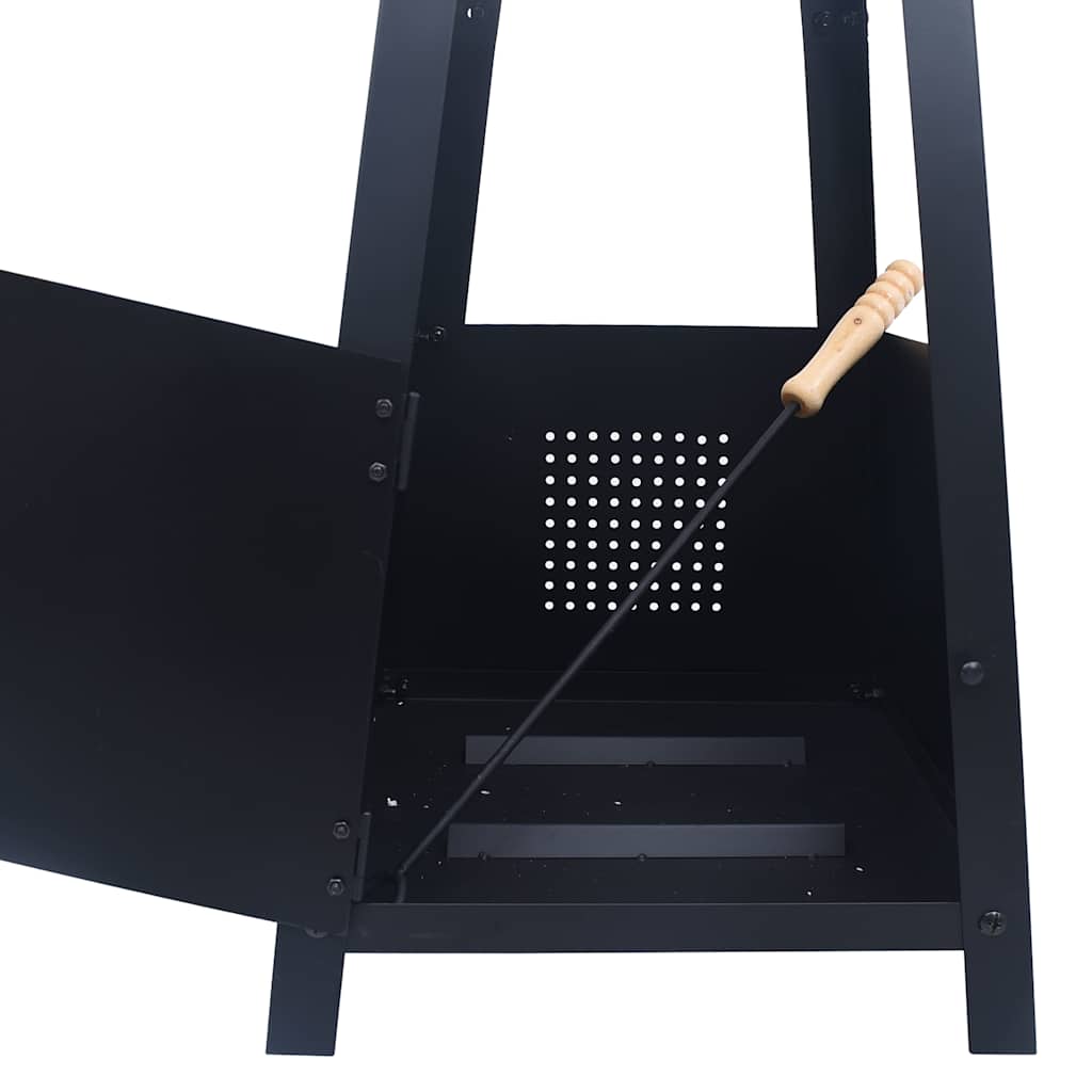 vidaXL Fire Pit Black 35x35x99 cm Steel