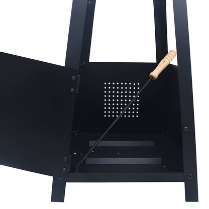 vidaXL Fire Pit Black 35x35x99 cm Steel