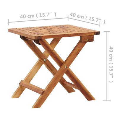 vidaXL Folding Garden Coffee Table 40x40x40 cm Solid Acacia Wood - Brown