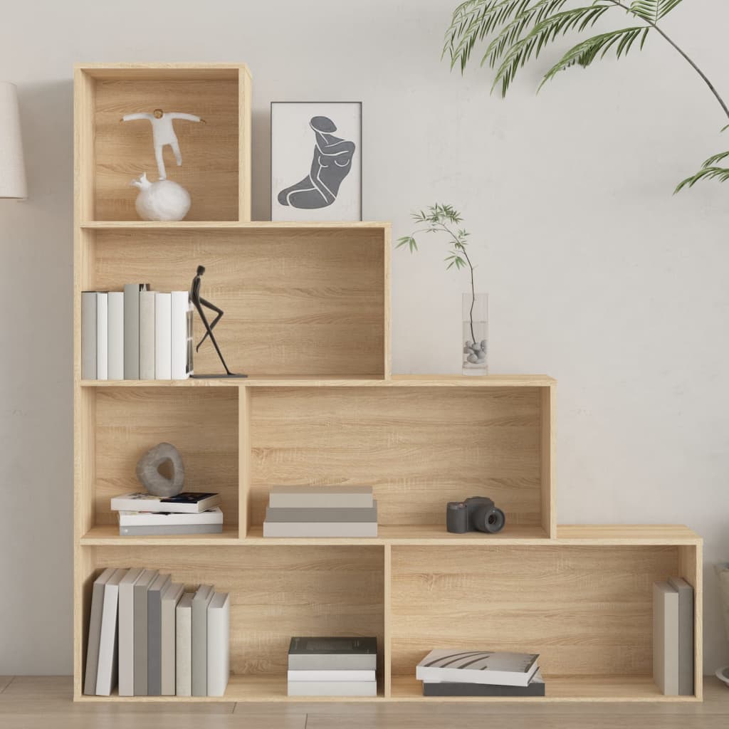 vidaXL Book Cabinet/Room Divider Sonoma Oak 155x24x160 cm Engineered Wood - Brown