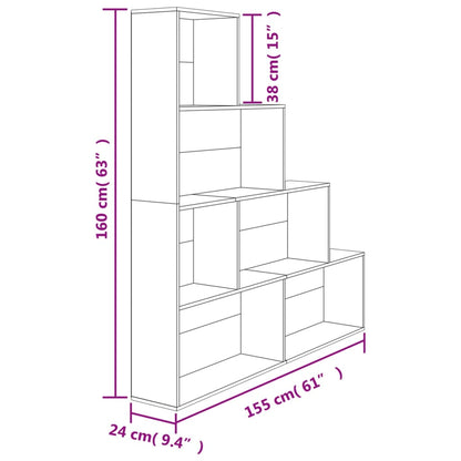 vidaXL Book Cabinet/Room Divider Sonoma Oak 155x24x160 cm Engineered Wood - Brown