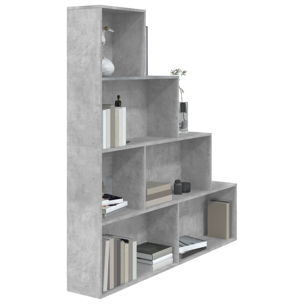 vidaXL Book Cabinet/Room Divider Concrete Grey 155x24x160 cm Engineered Wood