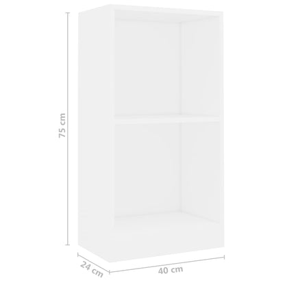 vidaXL Bookcase White 40x24x75 cm Engineered Wood