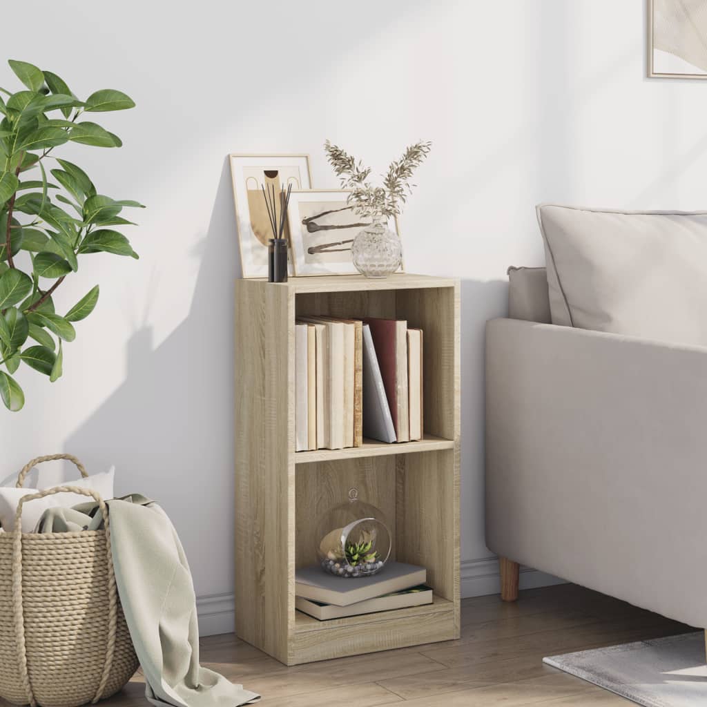 vidaXL Bookcase Sonoma Oak 40x24x75 cm Engineered Wood - Brown