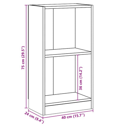 vidaXL Bookcase Sonoma Oak 40x24x75 cm Engineered Wood - Brown