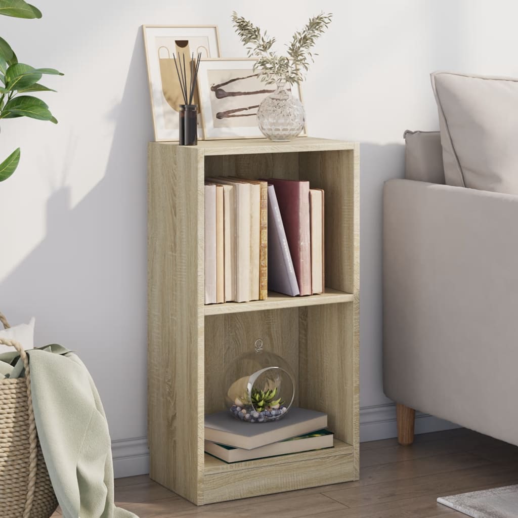 vidaXL Bookcase Sonoma Oak 40x24x75 cm Engineered Wood - Brown
